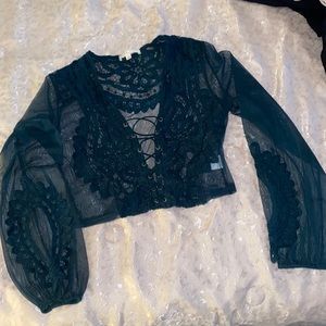 Hot & Delicious Olive Green Lace Top